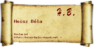 Heisz Béla névjegykártya
